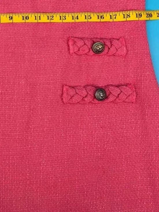 🎀 Tuckernuck Jackie Pink Tweed 60s Mini Shift Dress Large - Picture 6 of 8